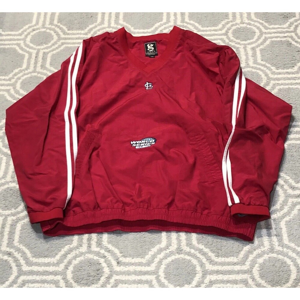 St. Louis Cardinals Pullover Jacket Size 2XL 2004 World Series Red Y2K Baseball
